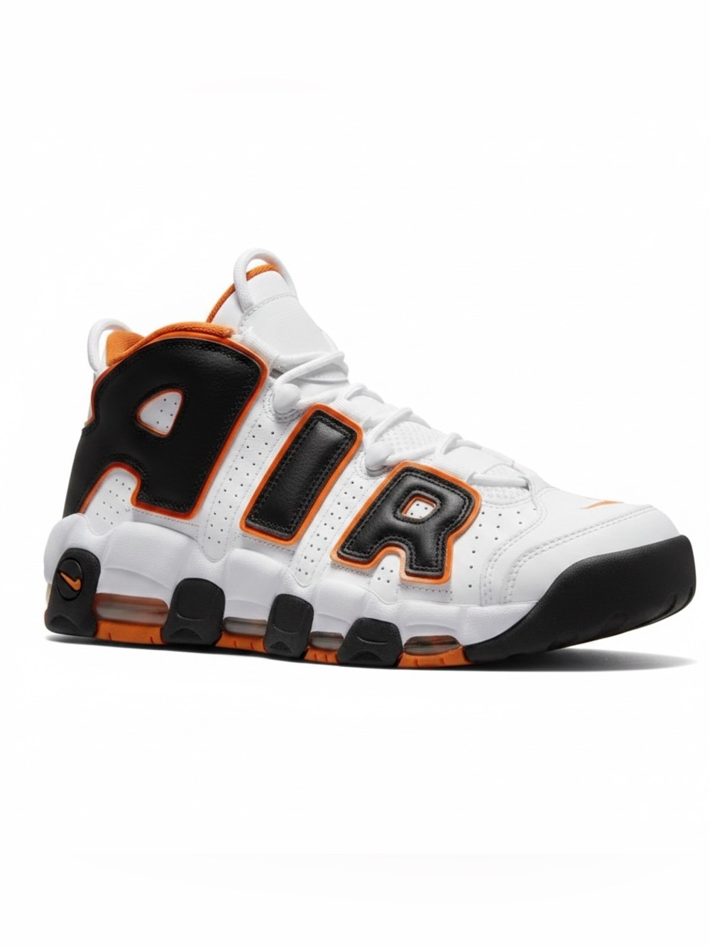 Nike Kids Air More Uptempo White Black Orange Sneakers